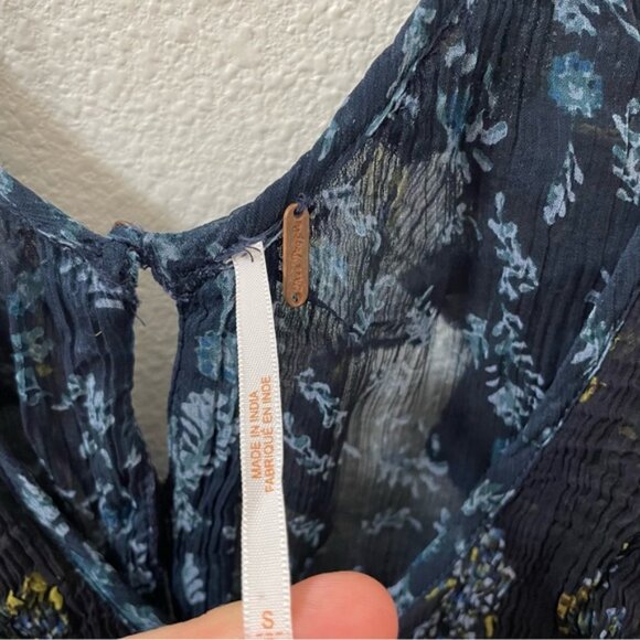 Free people let tank top floral blue small - Picture 2 of 3